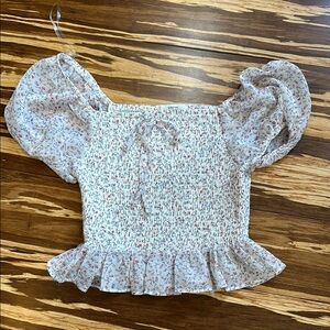 Floral Smocked Puff Sleeve Top